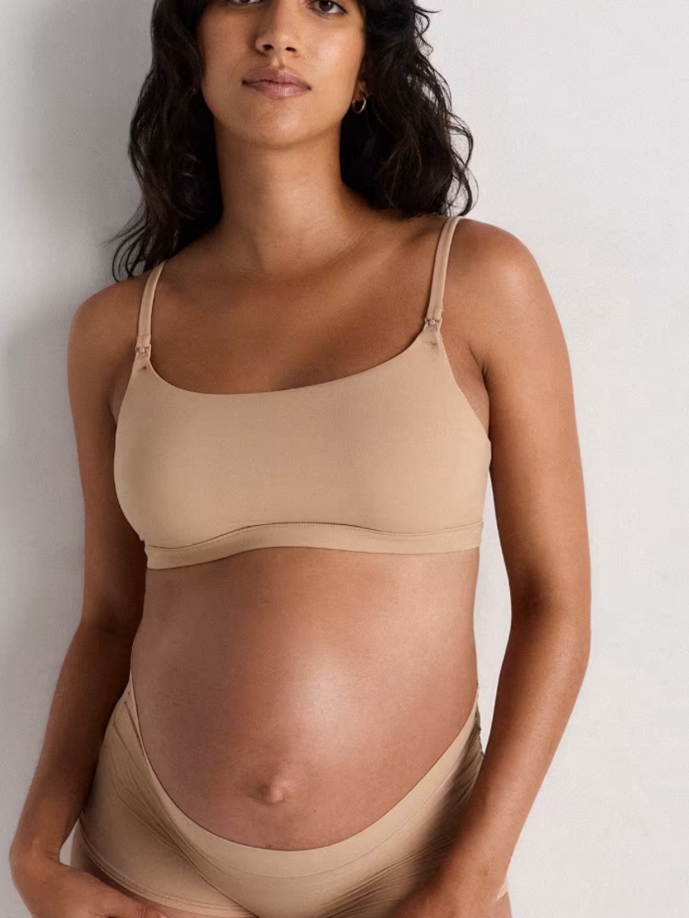 NWT Quince Second Skin Nursing Scoop Bralette (2-pack) in Sand Size Small